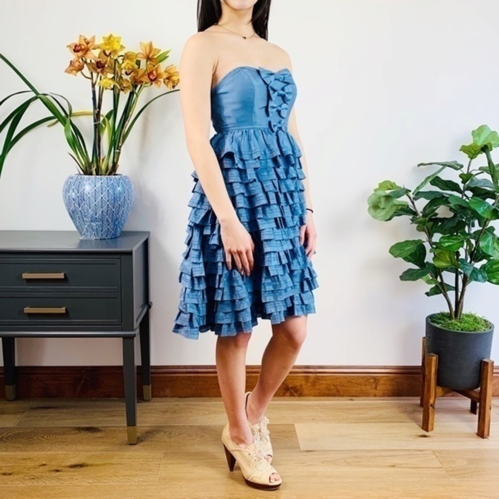 Betsy Johnson silk ruffle bows dress - Picture 3 of 11